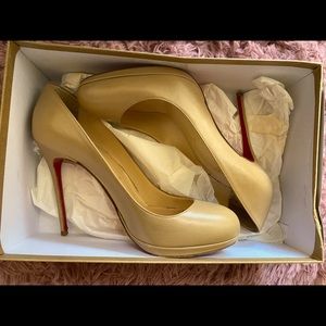Christian Louboutin Nude Leather Filo 120 Kid Pump